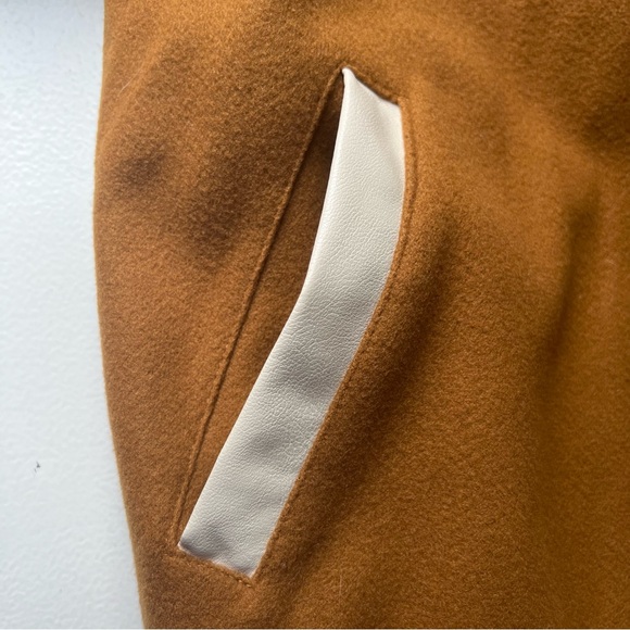 boohoo MAN Varsity Jacket Brown & White Size Large 2013 Confidence Humanity Coat - Picture 6 of 12